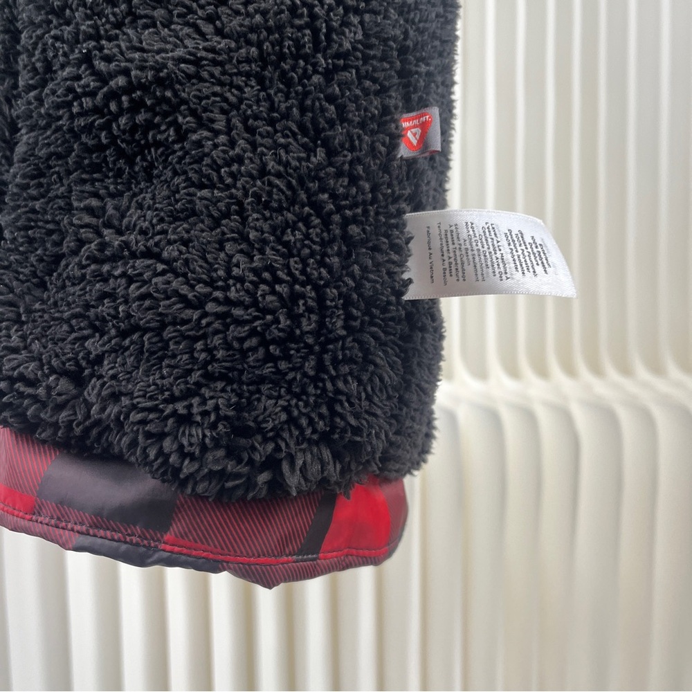 Talbots Women’s Red and Black Buffalo Plaid Primaloft Sherpa Vest - Picture 16 of 16